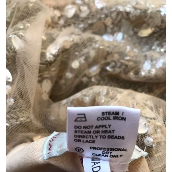 Juliet Women's Cream Formal Dress With Embellished Silver & Gold Sequin Large - Picture 12 of 14